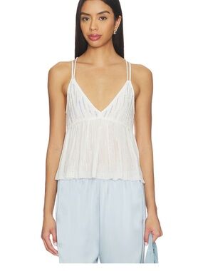 Free People Ariel Cami in Luminescent White